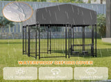 Outdoor Dog Kennel 4.23'x3.83'x4.83' with Roof, Heavy Duty Welded Wire Crate, All-Weather Protection 43943616