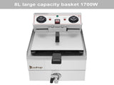 EH101V 8.5QT/8L Total Capacity 12.5qt/11.8l Stainless Steel Faucet Single Tank Deep Fryer 1700W Max 62516549