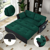 Convertible Pull Out Sofa Bed Queen Size, 3-in-1 Convertible Sleeper Couch with Thicked Cushions and W3163P269679