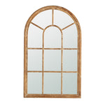 ZUN 34x54.3" Large Arched Accent Mirror with Brown Frame with Decorative Window Look Classic W2078124336