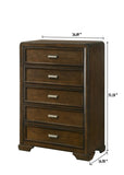 ZUN Contemporary Style 1pc 5-Drawer Chest Dark Brown Finish Wooden Home Bedroom Furniture B011P221271