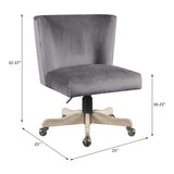 ZUN Grey Swivel Office Chair with Casters B062P209201