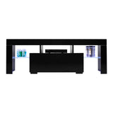 Elegant Household Decoration LED TV Cabinet with Single Drawer Black 93609481