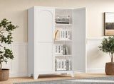 61'' 2 Shapely Doors Cabinet, Metal Storage Cabinet with Doors and Adjustable Shelves, for Bedroom, 54735859