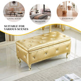 Upholstered Storage Ottoman Bench For Bedroom End Of Bed Faux Leather Rectangular Storage Benches W2268P291485