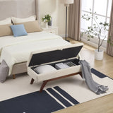 COOLMORE Teddy wool fabric, solid wood feet for solid weighing, and bed end stool with storage W1539P242728