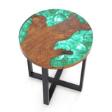20-inch round end table with epoxy top for indoor and outdoor use 34391058