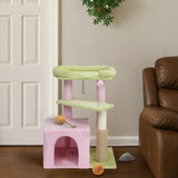 27.5in Cat Tree, Multi-level Cat Tower with Cat Scratching Post and Pad, Cozy Cat Condo, Padded Top 73326498
