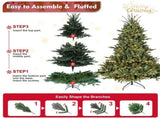 Artificial 6ft Green Christmas Tree with 1763 PE/PVC Mixed Branch Tips, 500L warm white led, memory 38777485