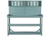 TOPMAX 65" Large Wooden Farmhouse Rustic Outdoor Bench Table, Patio Workstation, Garden WF285323AAF