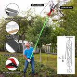 2-in-1 Manual Pole Saw 8.23-15.12FT Extendable Tree Pruner - SK5 Steel Pruner, Double-Hooked Saw 41775152