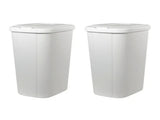 13.3-gal Touch Lid Trash Can, White with Decorative Texture 84845114