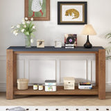 U_STYLE Distinctive Features of a Minimalist Console Table with Bottom Shelf and Four Legs, Suitable N711P173084D