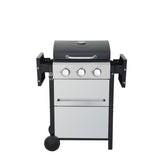 ZUN 3-Burner Propane Gas BBQ Grill, 25650BTU Output With Wire Enamel Cooking Grids For Outdoor Barbecue, W2938P207938