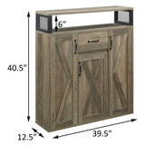 Rustic Oak Server with 3 Doors B062P185675