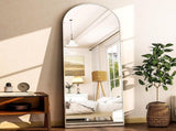 64"x21" Arched Full Length Mirror Freestading Full Body Floor Mirror, Silver 24747496