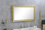 ZUN 42 in. W x24 in. H Oversized Rectangular Framed LED Mirror Anti-Fog Dimmable Wall Mount Bathroom W928P178372