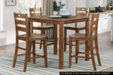 ZUN Counter Height 5pc Dining Set Walnut Finish Table and 4 Counter Height Chairs Wooden Kitchen Dining B011P168514