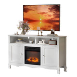 58" White French Style Fireplace TV Stand with Curved Legs for 18" Insert 57118126