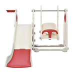 ZUN 4 in 1 Toddler Slide and Swing Set, Kids Playground Climber Slide Playset with Basketball PP313705AAJ