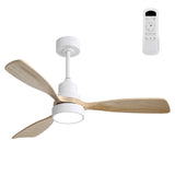 48 Inch Indoor Ceiling Fan With Light 3 Solid Wood Blades Remote Control Reversible DC Motor For W882P294918