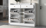 ZUN Modern Shoe Cabinet with 4 Flip Drawers, Multifunctional 2-Tier Shoe Storage 29912533