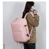 Women's Large Capacity Backpack with USB Charger and Shoe Pocket, Flight-Approved for Easy Travel. 11718184