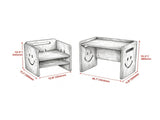 3-in-1 Table and Chair Set, Adjustable Height Wooden Toddler Table with Chalkboard, for Drawing, 68033655