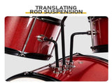 14"x10" 3-Pieces Junior Kids Drum Set Kit Pedal Drum Stick Wrench Drum Stool Red 10582119