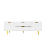 ZUN Modern warm white TV cabinet , for Living Room Bedroom W331P240826