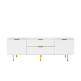 ZUN Modern warm white TV cabinet , for Living Room Bedroom W331P240826