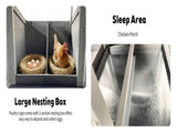 Outdoor Gray Free-Range Wooden Chicken Coop with Asphalt Roof, Pull-Out Tray, Nesting Box with Easy W773P461967