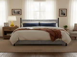48-inch Striped Rubberwood Upholstered Bed,King N769P364062B