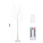 ZUN Lighted Birch Tree Artificial White Birch Twig Tree with 8 Warm White Lighting Modes for Wedding 46049228