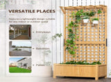 Wood Planter with Trellis for Vine Climbing-Yellow 73997519