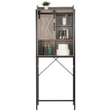 Retro Style MDF With Triamine Iron Frame Sliding Door Three-Layer Rack Bathroom Cabinet 54703194