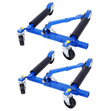 Set of Wheel Dolly Car Skates Vehicle Positioning Tire Jack Ratcheting Foot Pedal Lift W46560256