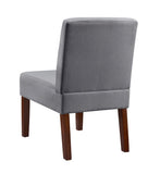 Fabric Accent Chair Set of 2 with Round Wood Table, Decorative Slipper Chair Vanity Chair for W142061922