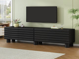 Stylish Thick Wavy Door TV Cabinet with Adjustable Shelves, Cream Style TV Stand with 4 Cabinets for N721P350797B