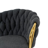 Modern design High stool Gold Plated legs Kitchen Dining Dark grey linen bar chair, suitable for W210P201266