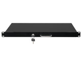 19" 1U Steel Plate DJ Drawer Equipment Cabinet with Keys Black 29080641
