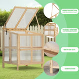 2 Tier Foldable Cold Frame Greenhouse, Portable Wooden Greenhouse Garden Cold Frame Raised Planter W2831P241974