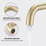 Widespread Bathroom Faucet 3 Hole 2 Handle Vanity Sink Faucet, Brushed Golden W122458064