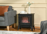 Black Freestanding Electric Fireplace Stove, 750W/1500W Heater with Realistic Flame Effect & 28390366