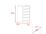 White 5-Drawer Rectangle Dresser B06280498