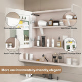 Aluminium Medicine Cabinet Mirror, 35 x 28 Inches Medicine Cabinet with 3 Colors LED Light and 13040711