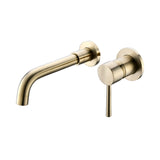 Wall Mount Single Handle Bathroom Faucet Brushed Gold W122453402