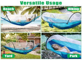 3-in-1 Camping Hammock with Automatic Pop-Up Mosquito Net, Lightweight 70D Nylon Portable Hammock 89048089