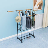 ZUN 1pc, with wheels independent clothes rack , laundry drying rack, foldable and adjustable length, 61316635