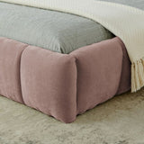 King size Upholstered Bed Frame Thick Fabric, Chenille Fabric Grounded Queen Size Platform Bed W487P246686